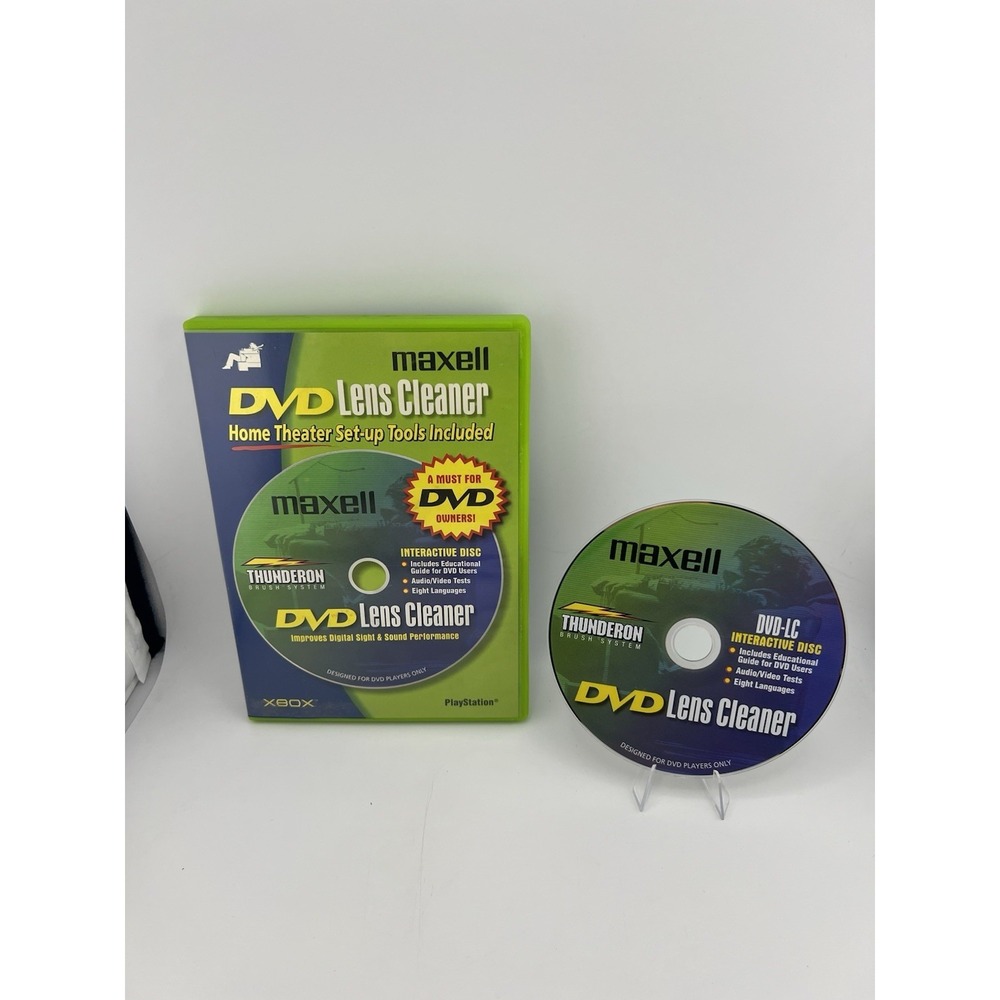 Maxell DVD Lens Cleaner Thunderon Brush System Interactive Disc Xbox Playstation